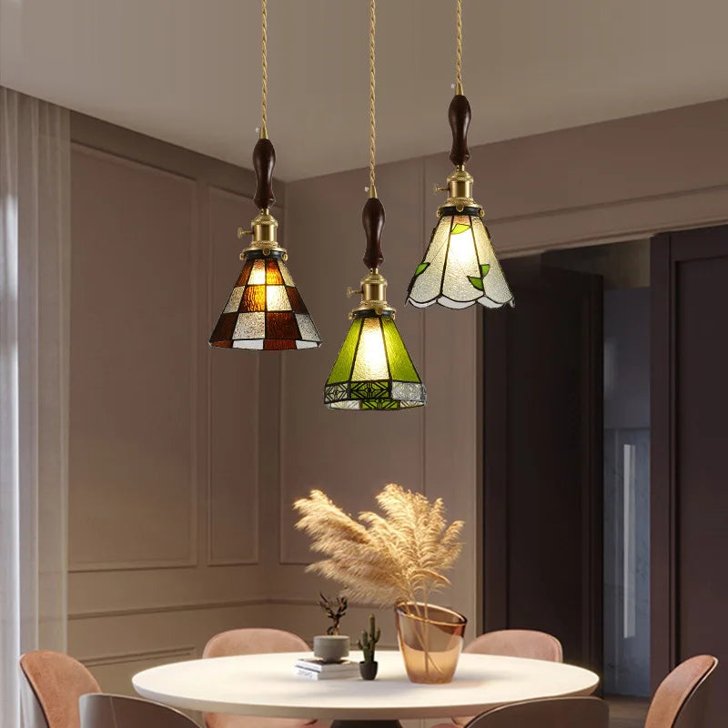 suspension nordique en cuivre avec verre teinté pour intérieur élégant - vue 5 sur 14