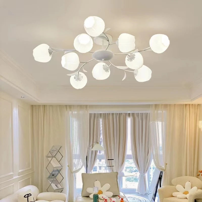 lustre moderne en forme de fleur pour décoration intérieure élégante - vue 4 sur 13