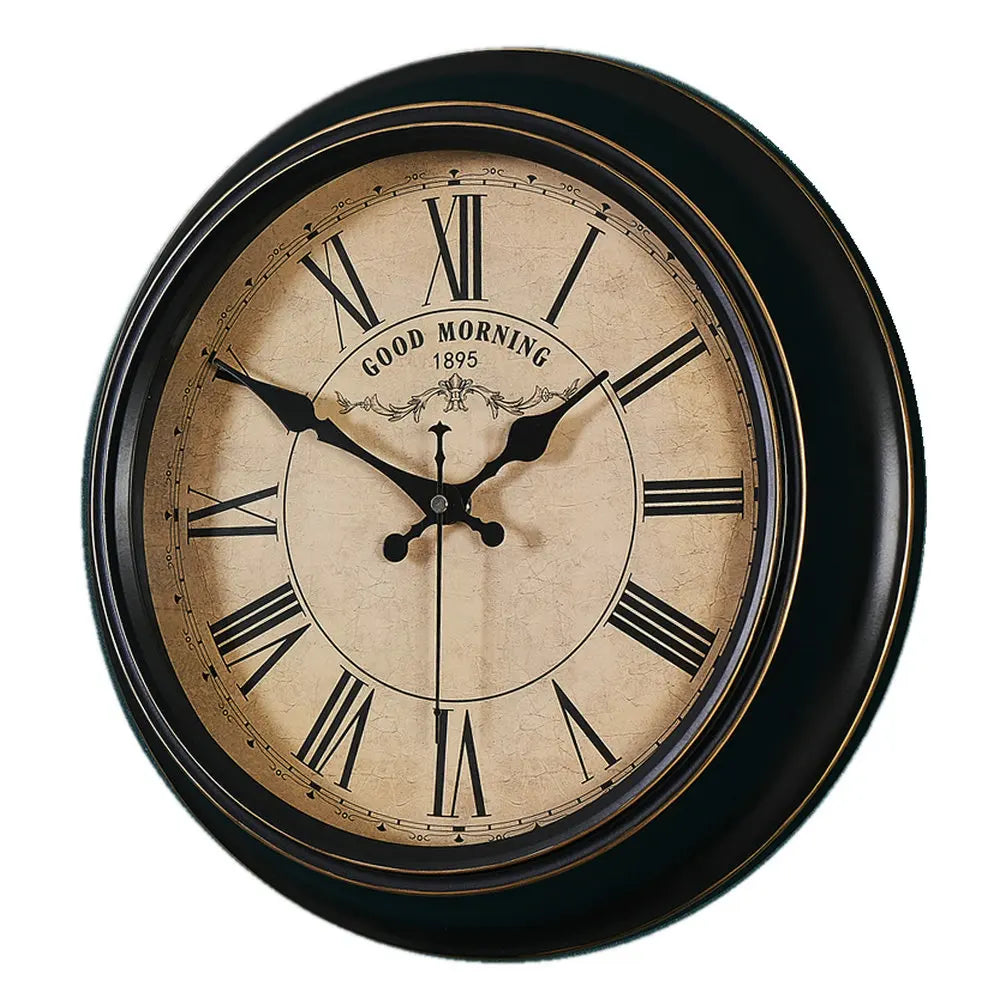 horloge murale vintage silencieuse design classique en métal - vue 24 sur 26