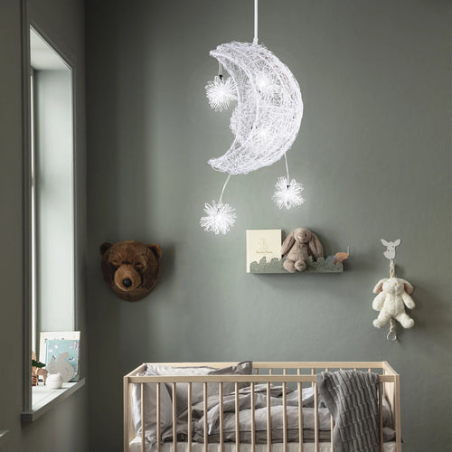 lustre led romantique moderne en forme de lune et étoile - vue 3 sur 14