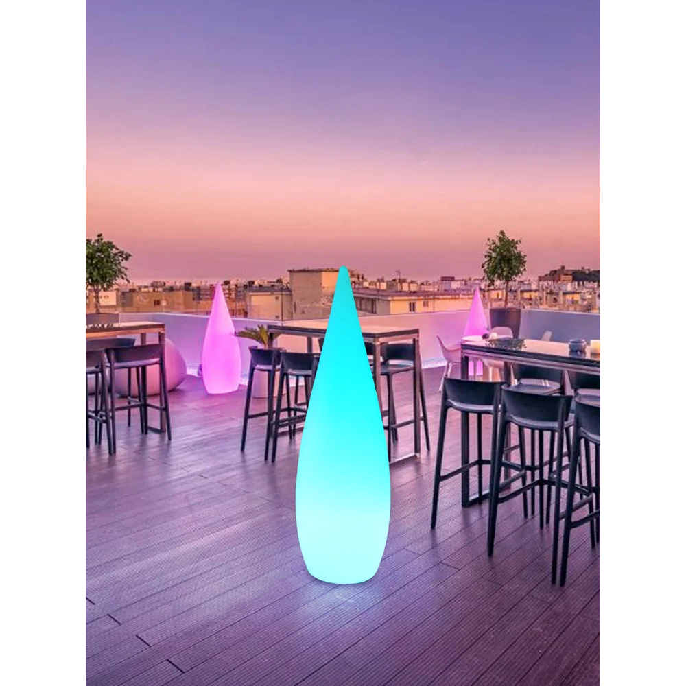 lampadaire de jardin solaire étanche en forme de goutte d'eau - vue 3 sur 14