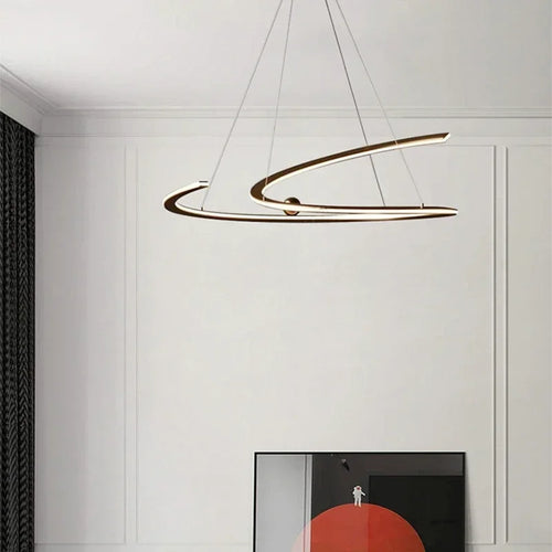 lustre moderne led anneaux pour décoration intérieure - vue 4 sur 12