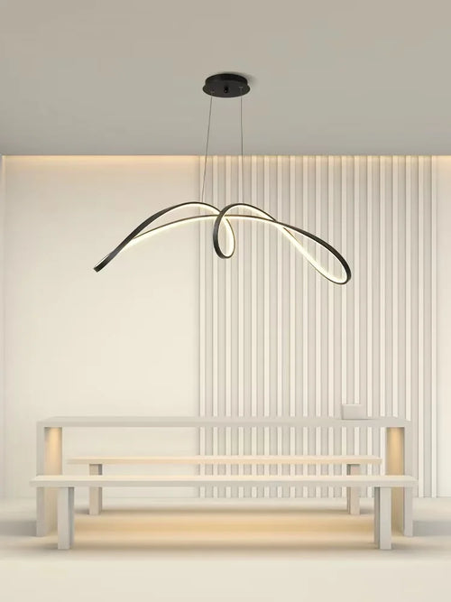 lustre en aluminium en forme de papillon avec éclairage led - vue 3 sur 8