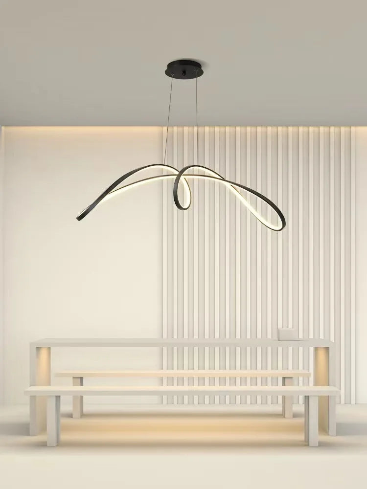 lustre en aluminium en forme de papillon avec éclairage led - vue 3 sur 8