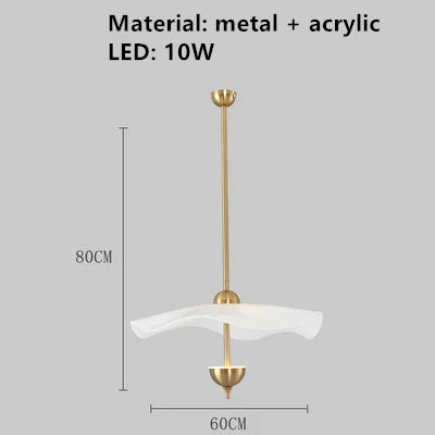 suspension feuille de lotus en métal doré art déco - vue 9 sur 10