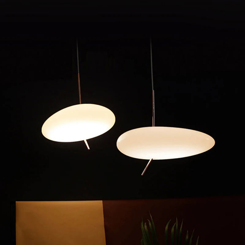 lampe led nordique suspendue avec interrupteur tactile et galets de verre - vue 4 sur 8