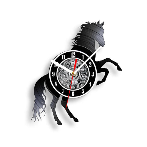 horloge murale vinyle cheval décoration équestre artisanale cadeau unique - vue 13 sur 22