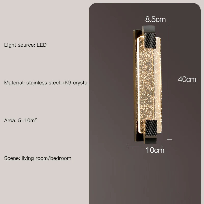 applique murale luxe nordique en cristal moderne éclairage décoratif - vue 15 sur 15