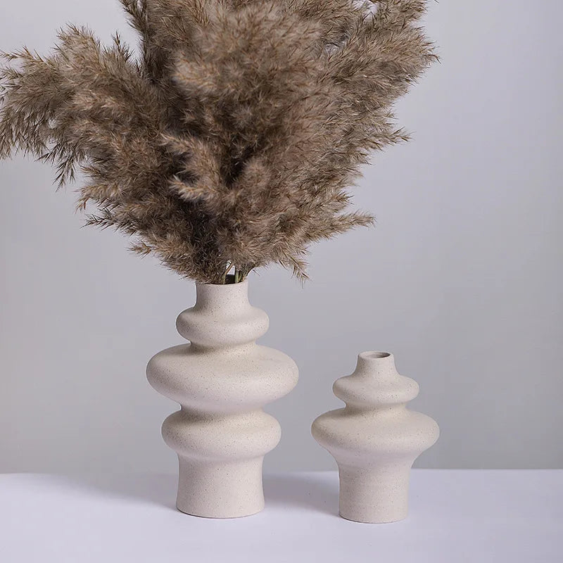 vase en céramique moderne décoration spirale pot à fleurs - vue 1 sur 6