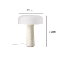 High Quality Cave Stone Desk Lamp White Glass Shade Table Light Fixture