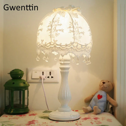 lampe de chevet en dentelle coréenne pour décoration élégante - vue 3 sur 6