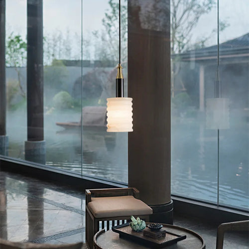 lustre en marbre chinois design minimaliste moderne pour intérieur élégant - vue 4 sur 7