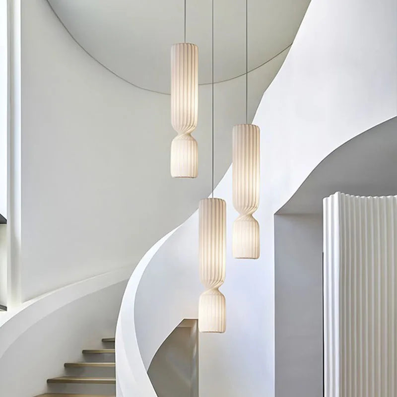 lustre japonais silencieux grande hauteur pour loft duplex restaurant - vue 3 sur 12