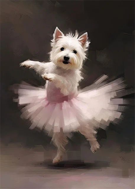 portraits de ballerine de chien art abstrait mural kawaii - vue 16 sur 26