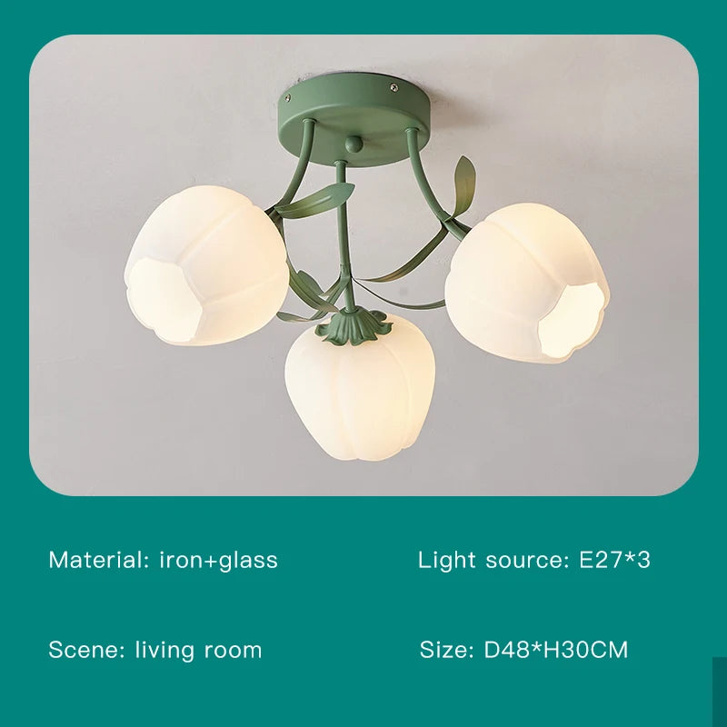 lustre nordique créatif à fleurs pour décoration intérieure - vue 15 sur 24