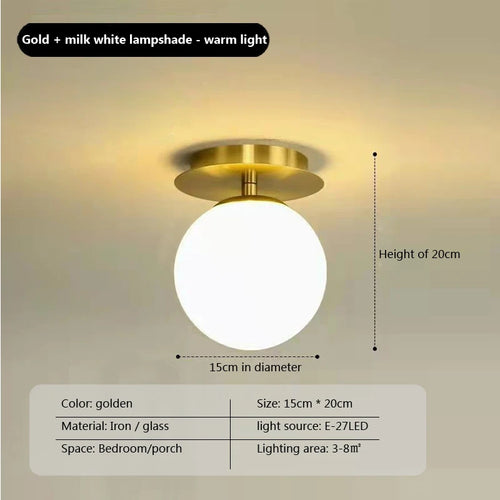 Plafonnier LED boule en verre moderne - vue 12 sur 14