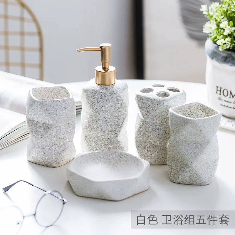 ensemble de céramique nordique pour salle de bain cadeau décoratif - vue 8 sur 15