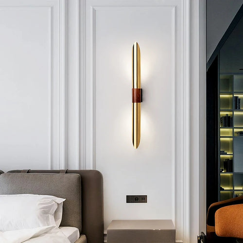 applique murale décorative en métal avec imitation bois - vue 3 sur 8