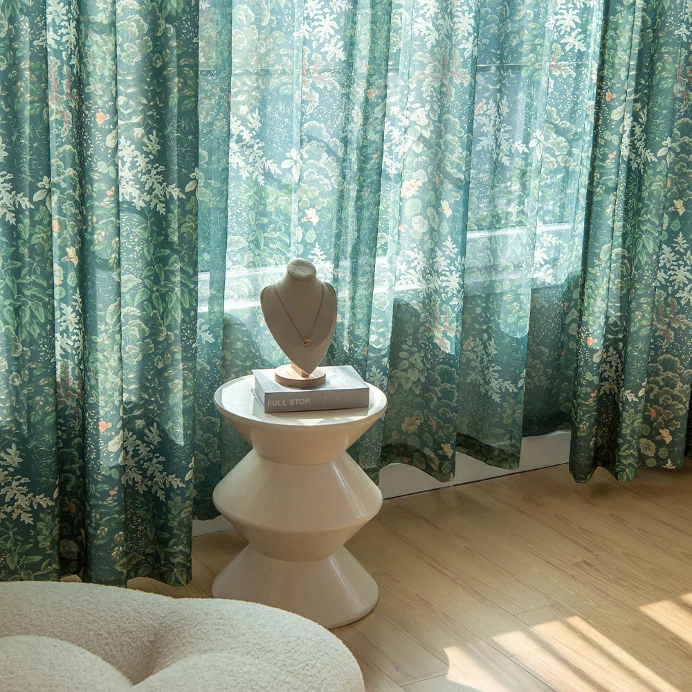Rideau moderne motif feuilles pour salon chambre - vue 5 sur 8