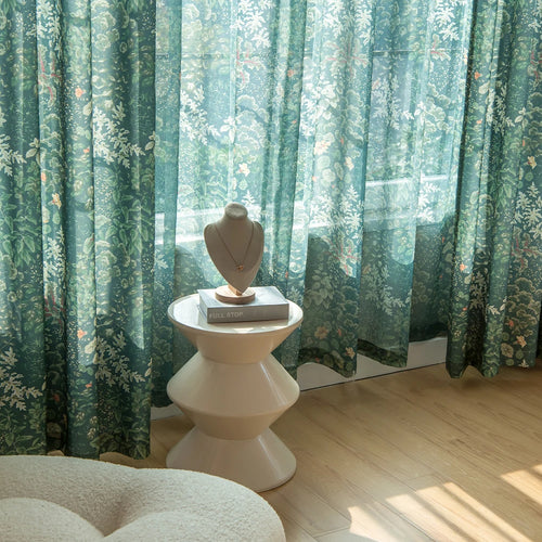 Rideau moderne motif feuilles pour salon chambre - vue 6 sur 8