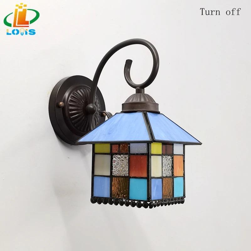 applique murale en vitrail style tiffany pour décor intérieur élégant - vue 6 sur 6