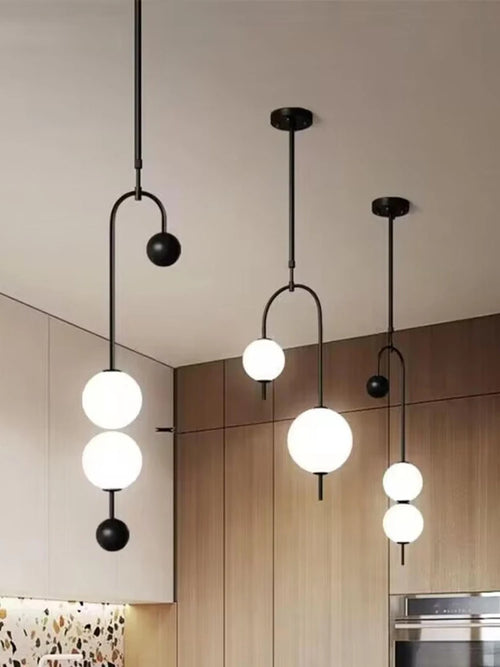 lustre led en fer et verre pour décoration intérieure - vue 3 sur 8