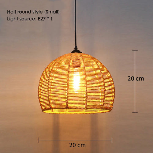 Sisal chanvre corde suspension plafonnier Lustre suspendu Lustre fer main tressage rustique rétro pour salle à manger décor - vue 20 sur 28