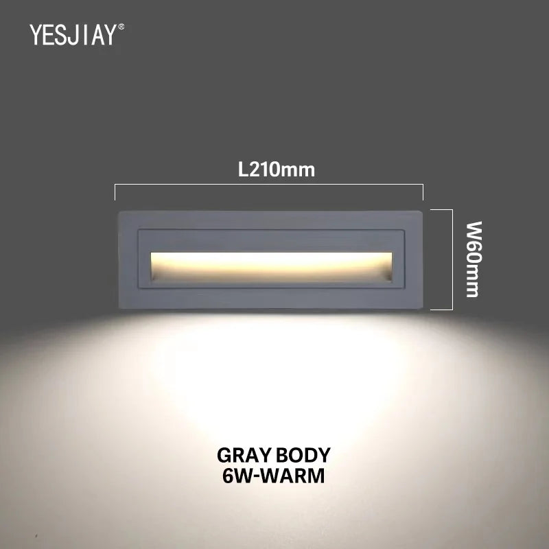 Lumières d'escalier Led étape lumières 3W/6W 86/210mm en aluminium encastré extérieur étanche intégré escalier mur Led lampe pour les étapes de la maison - vue 10 sur 11