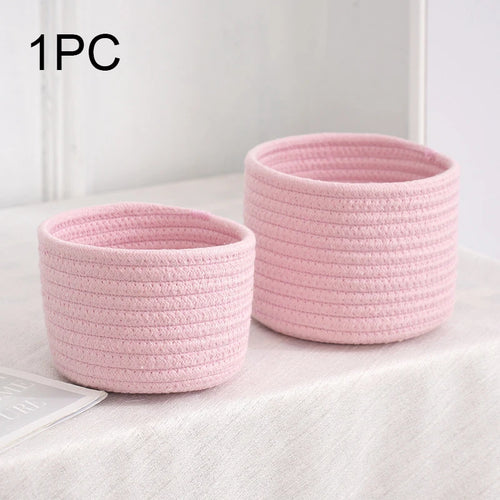 paniers de rangement en corde de coton pour jouets et objets divers - vue 8 sur 12