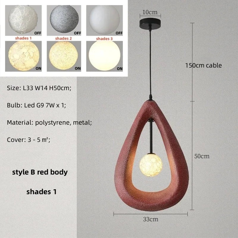 suspension led minimaliste nordique wabi sabi décor intérieur