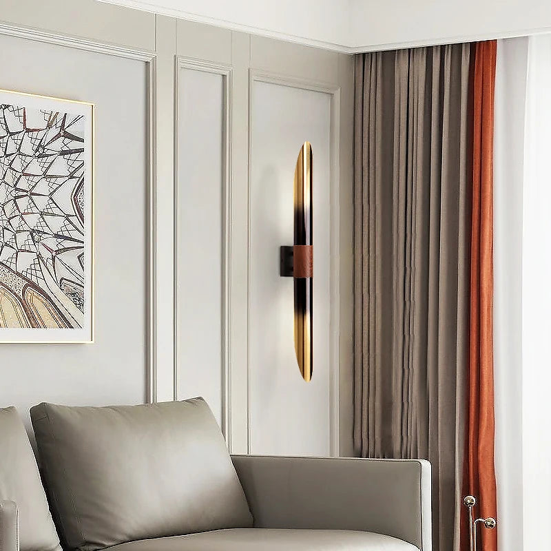 applique murale décorative en métal avec imitation bois - vue 2 sur 8