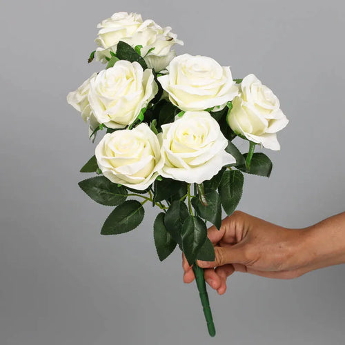 bouquet de roses artificielles en soie pour décoration intérieure - vue 11 sur 15