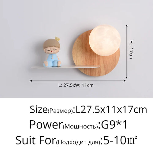 applique murale led moderne créative astronaute pour enfants - vue 11 sur 12