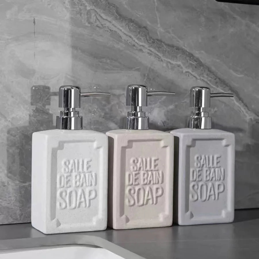 distributeur de savon moussant en céramique pour salle de bain et cuisine - vue 4 sur 9