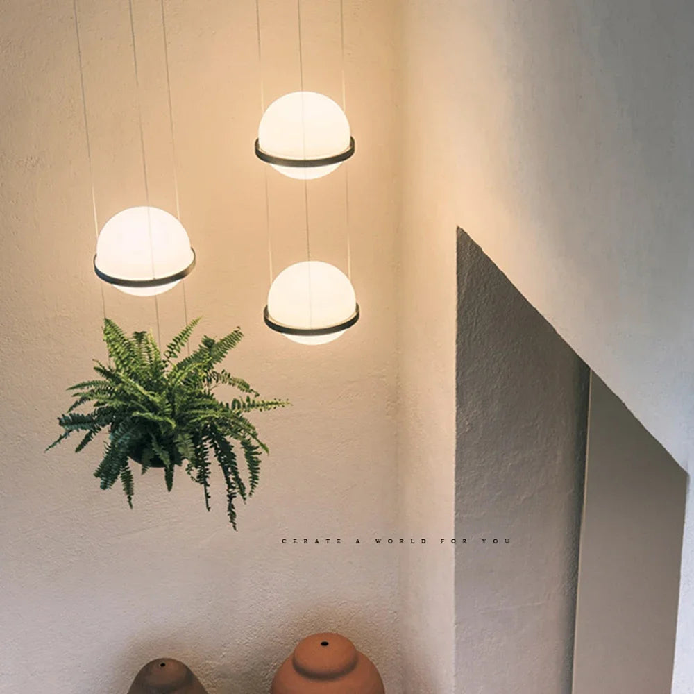lustre moderne diy led avec pot de fleurs pour jardin céleste - vue 2 sur 18