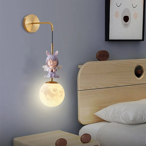 applique murale led design lune et planète pour décoration intérieure - vue 3 sur 18