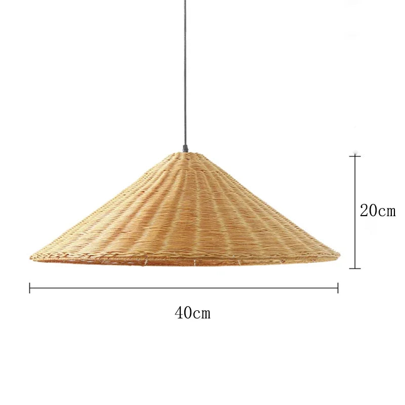 suspension vintage en rotin fait main pour éclairage intérieur - vue 15 sur 16