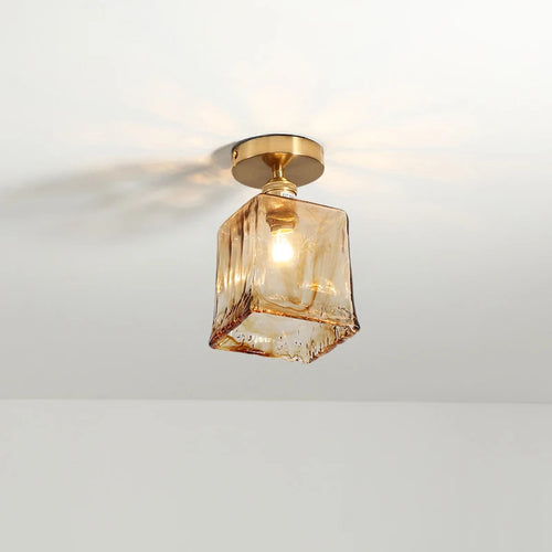 plafonnier led en verre design nordique industriel décoratif - vue 6 sur 12