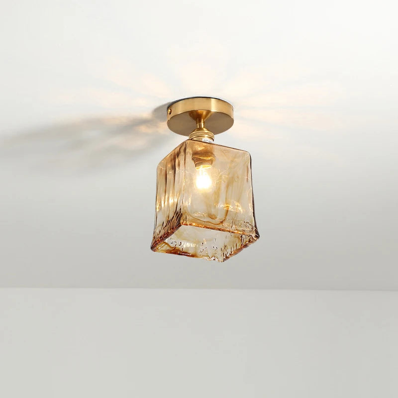 plafonnier led en verre design nordique industriel décoratif - vue 5 sur 12