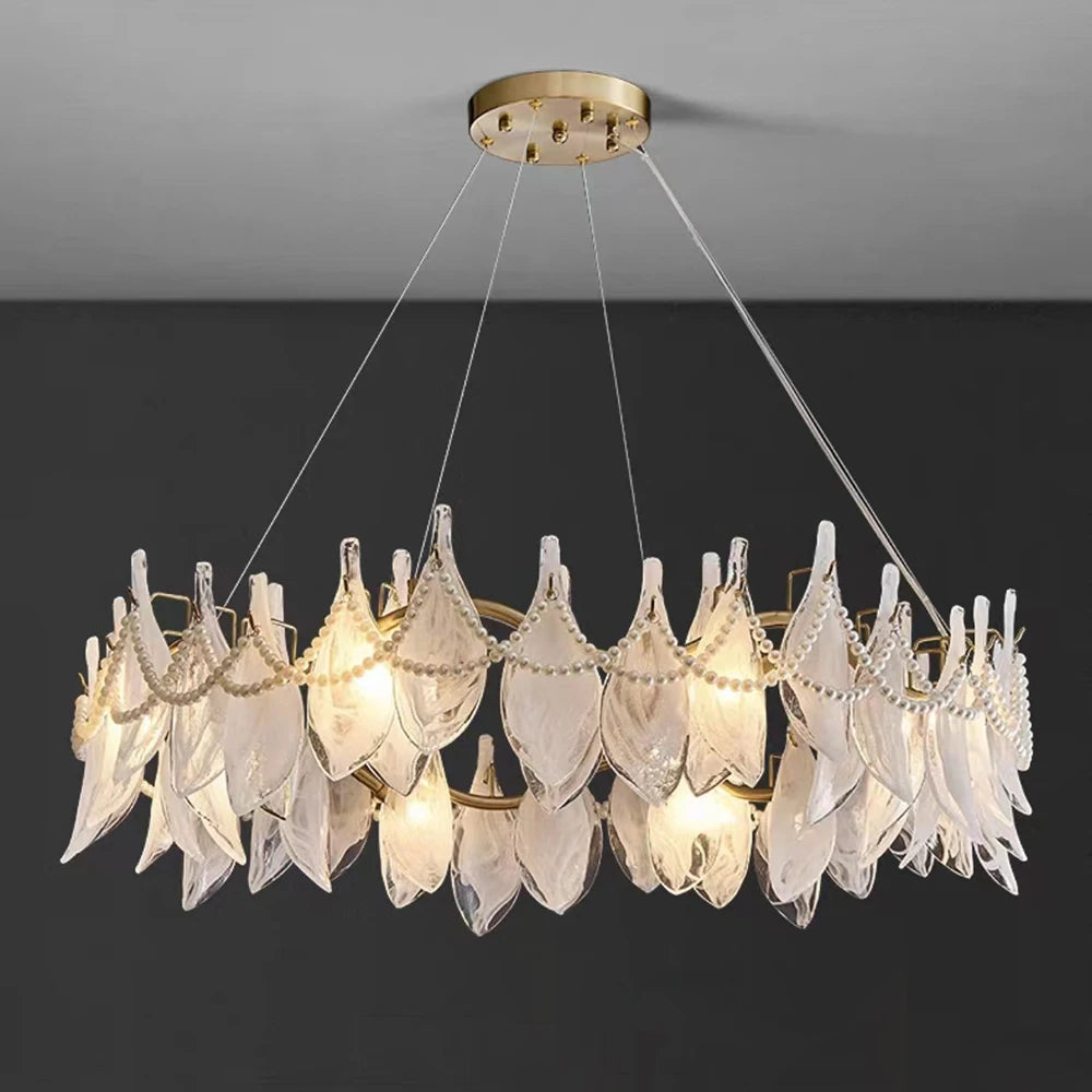 lustre créatif postmoderne en verre dépoli suspendu - vue 6 sur 10