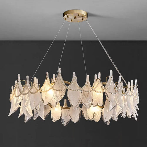 lustre créatif postmoderne en verre dépoli suspendu - vue 7 sur 10