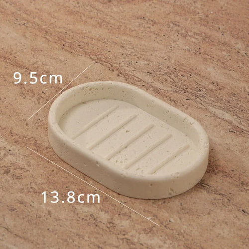 accessoires de salle de bain en grès pour rangement et décoration - vue 10 sur 12