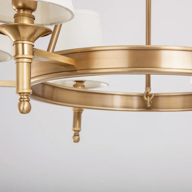 Lustre rond en cuivre complet pour chambre à coucher - vue 4 sur 12