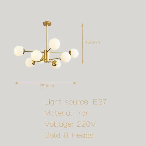 Moderne Simple suspension LED lumière fer lustre chambre salon salle à manger éclairage à la maison noir/or E27 220V plafonnier - vue 15 sur 20