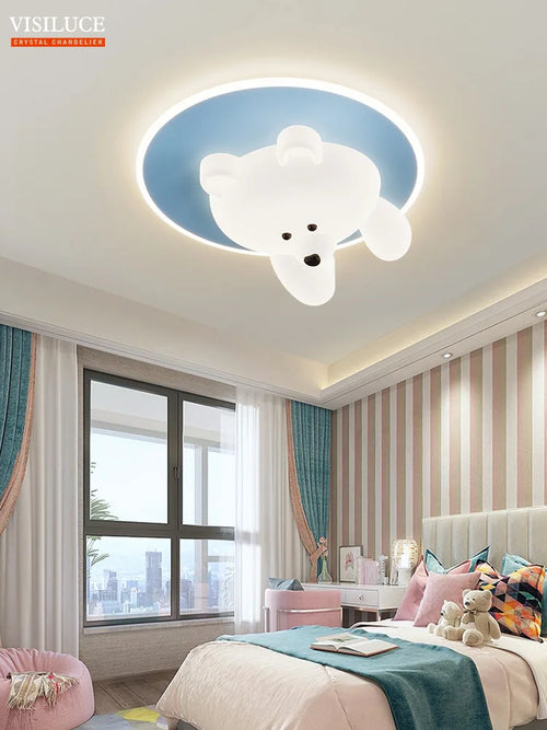 plafonnier led ours mignon pour chambre enfant - vue 6 sur 12