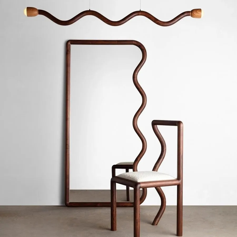 miroir rétro créatif en bois pour décoration intérieure mural - vue 4 sur 8