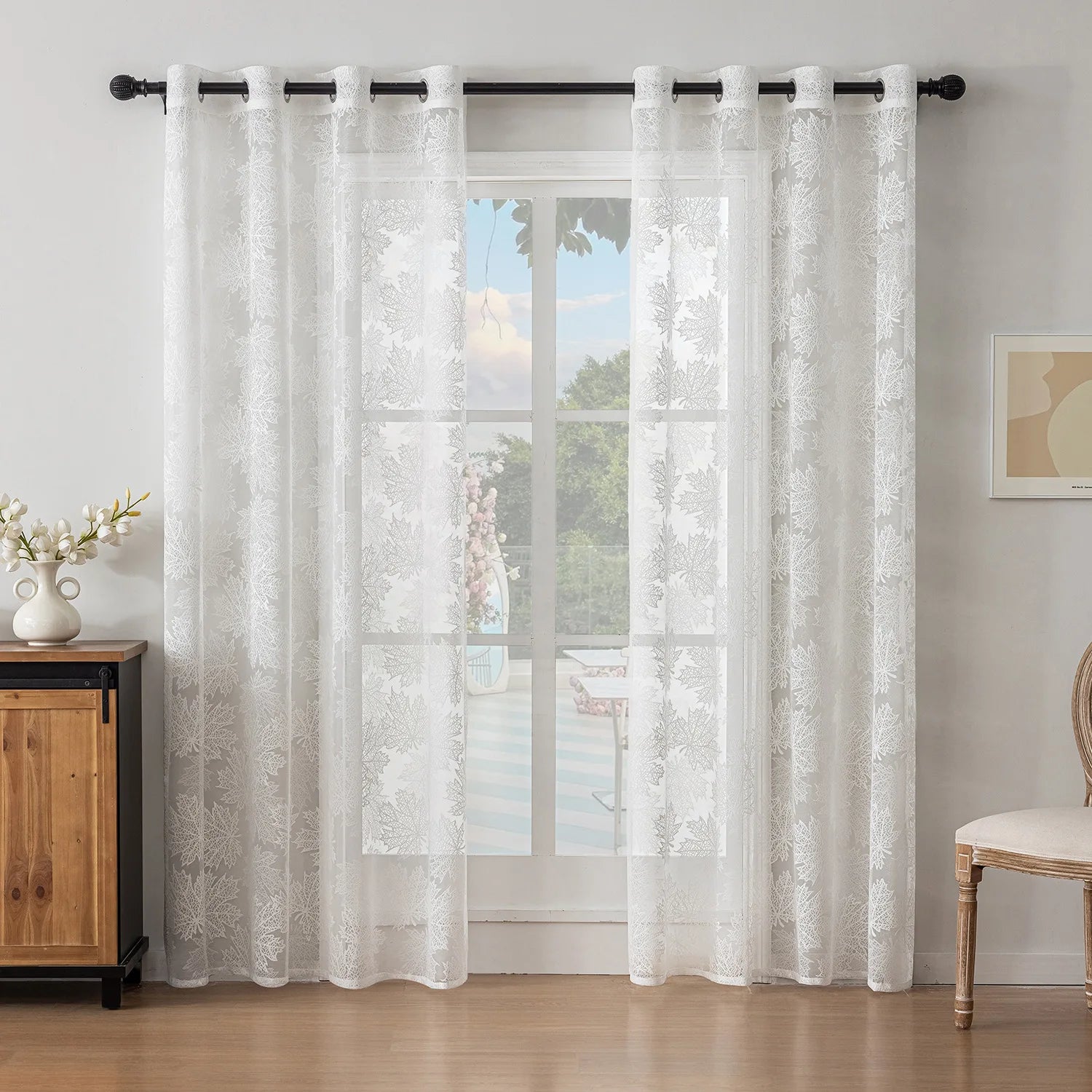 Voilage tulle sur mesure style moderne salon chambre