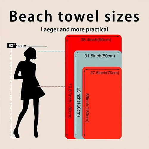 serviette de plage microfibre motifs floraux séchage rapide - vue 4 sur 6