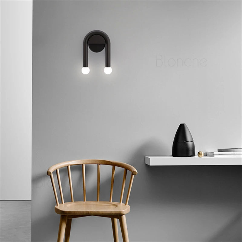 applique murale led moderne nordique en forme de u pour intérieur - vue 6 sur 6