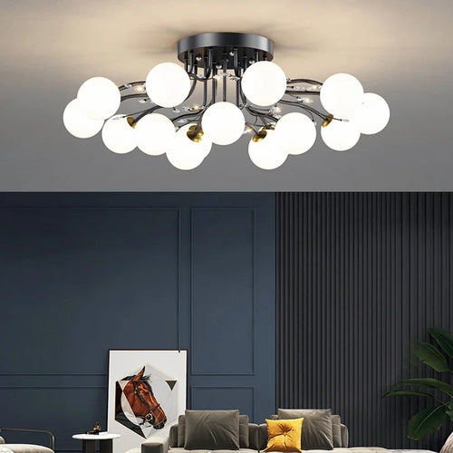 lustre en verre cristal design moderne pour décoration intérieure - vue 3 sur 17